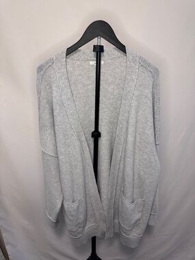 Maurices Light Gray Open-Front Knit Cardigan